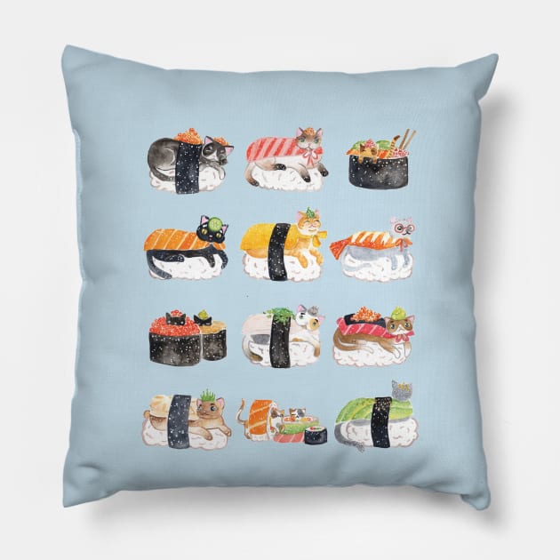 Sushi Cats Pillow by jessthechen