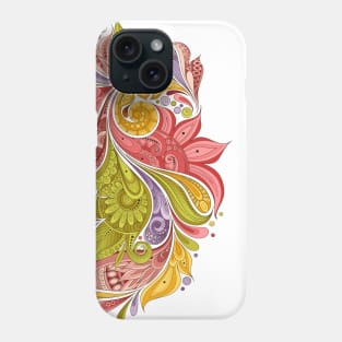 Paisley Garden Indian Style Print on White Phone Case