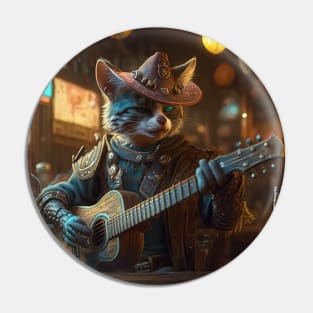 Cyberpunk Cat Singing Pin