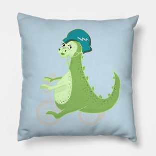 Cute Dinosaur on Trike Pillow