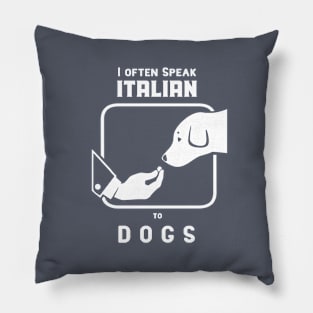 Funny Italian hand gesture and a doggo Pillow