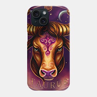 Zodiac Sign TAURUS - Fantasy Illustration of astrology Taurus Phone Case