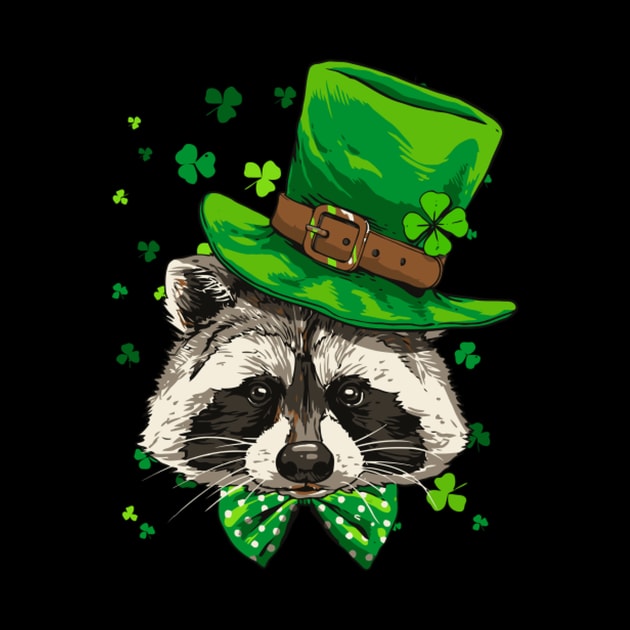 Raccoon Leprechaun St Patricks Day Shamrock by Weirdcore