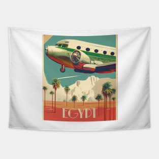 Egypt Plane Vintage Travel Art Poster Tapestry