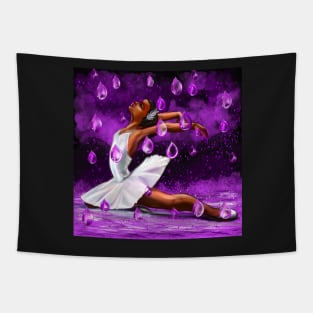 African American ballerina in the rain 2022, mermaid among raindrops falling into Water. The best Gifts for black women 2022 Tapestry