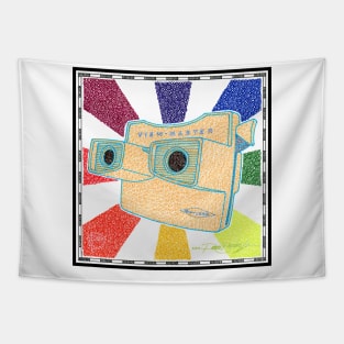 Viewmaster Viewer Circle Design Tapestry