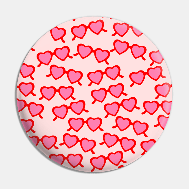 Pink Heart Shaped Glasses Pin by kapotka