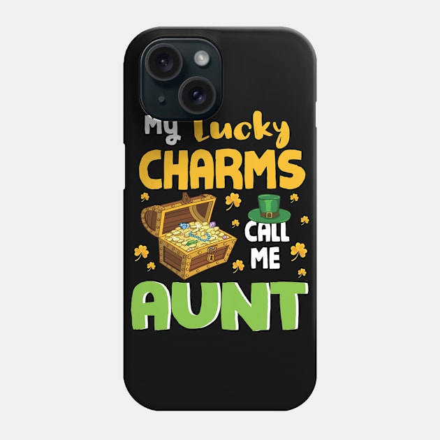 Gold Shamrocks Saint Patrick My Lucky Charms Call Me Aunt Phone Case by bakhanh123