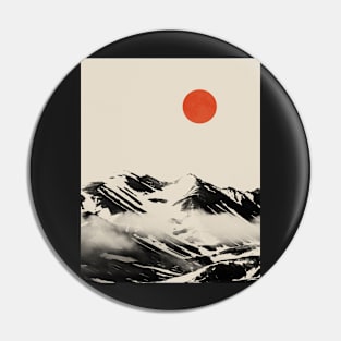 Red moon Minimal landscape 2 Pin