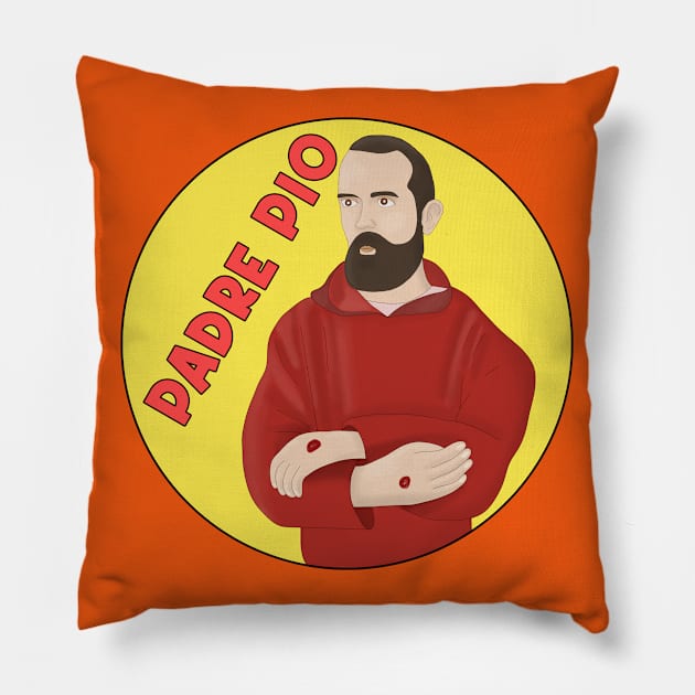 Padre Pio Saint Pius of Pietrelcina Pillow by DiegoCarvalho