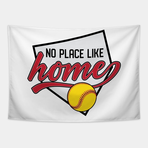 No Place Like Home, Softball © GraphicLoveShop Tapestry by GraphicLoveShop