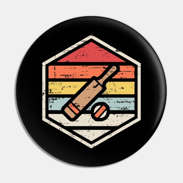 Retro Badge Cricket Pin by rojakdesigns