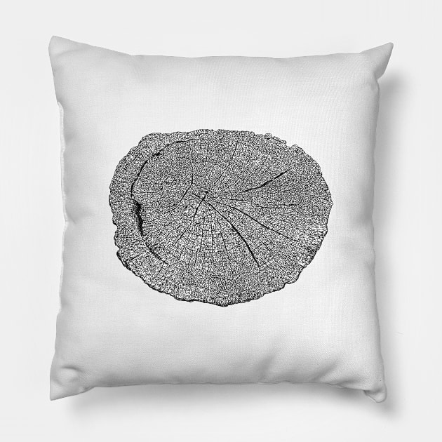 Wood slice image Pillow by rachelsfinelines