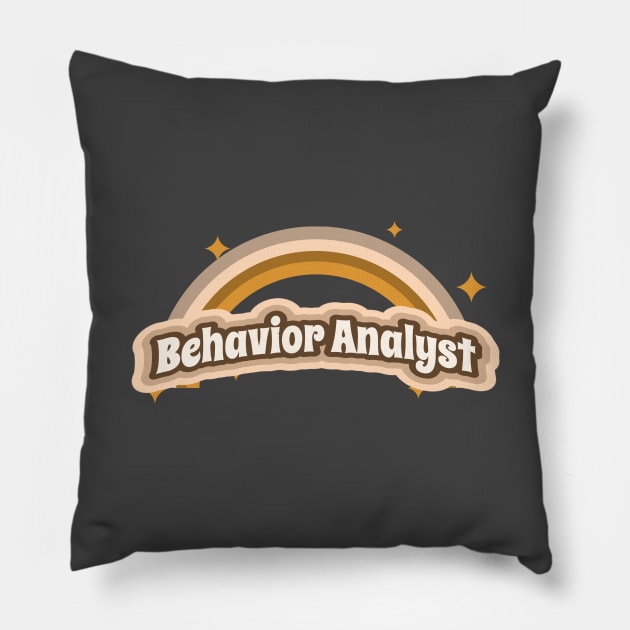 Behavior Analyst apparel or gift for every BA, BCBA or ABA Therapy student. Behavior Analyst appreciation gift Pillow by The Mellow Cats Studio