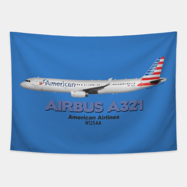 Airbus A321 - American Airlines Tapestry by TheArtofFlying