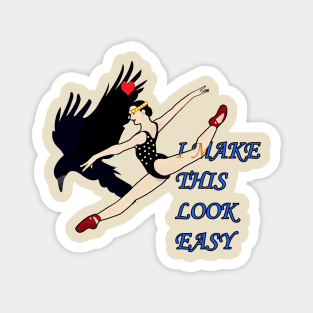 Black Crow and Ballerina Magnet