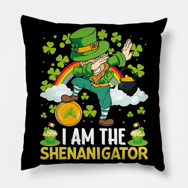 Fun St Patricks Day Dabbing Shenanigator Pillow by freakys