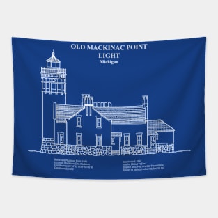 Old Mackinac Point Light Lighthouse - Michigan - ADpng Tapestry