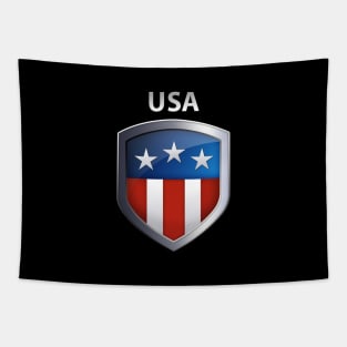 America Flag Badge Tapestry