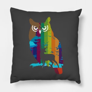 Graphic Owl with Deer Pillow