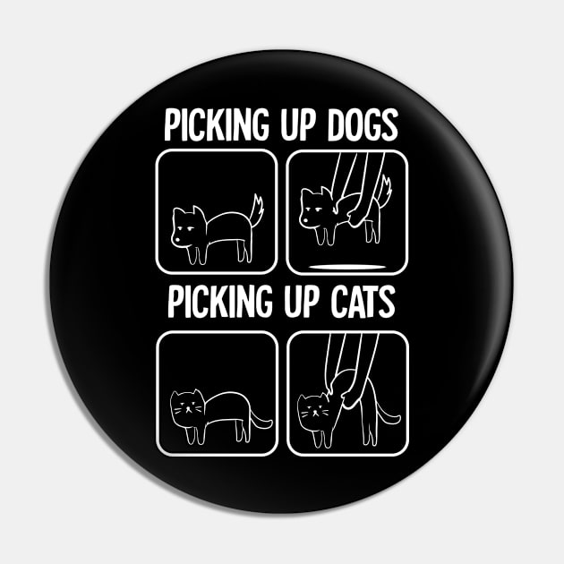 Cat Lover Picking Up dog and Cat Pet Owner Gift Pin by 2blackcherries