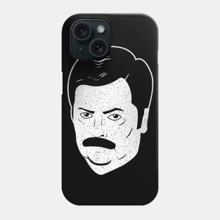 Ron Swanson Face black tee Phone Case