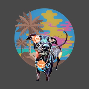 Mexican Hairless dog (XOXO) palm tree sunset T-Shirt