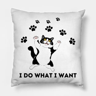 I do what i want cat funny cat Pillow