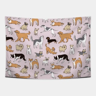 Dogs Fun pink Tapestry