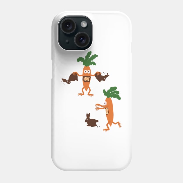 Easter zombie carrots attack Phone Case by Improgism 