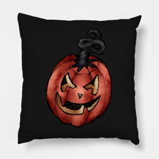 Orange Jack O Lantern sticker Pillow