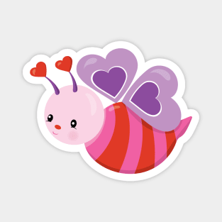 Cute Bee Valentine's day Design Magnet