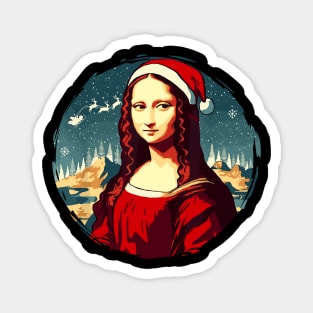 Mona Lisa Santa Hat Funny Christmas Art For Men Women Magnet