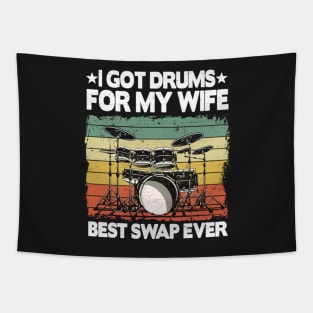 I Got Drums For My Wife Funny Drummer Tapestry