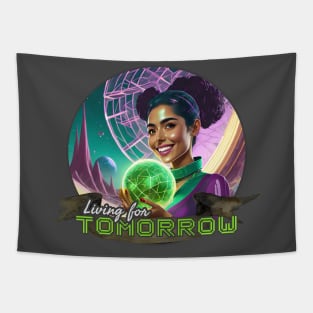 Living for Tomorrow - Walt Disney World, Disneyland, Magic Kingdom, Princess, Tomorrowland, Tron, Buzz Lightyear, Astro Orbiter Tapestry