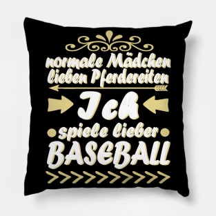 Baseball Mädchen Baseballschläger Frauen Spruch Pillow