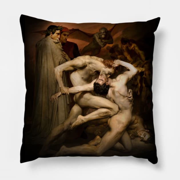 Vivid Retro - Dante and Virgil Pillow by Anthraey