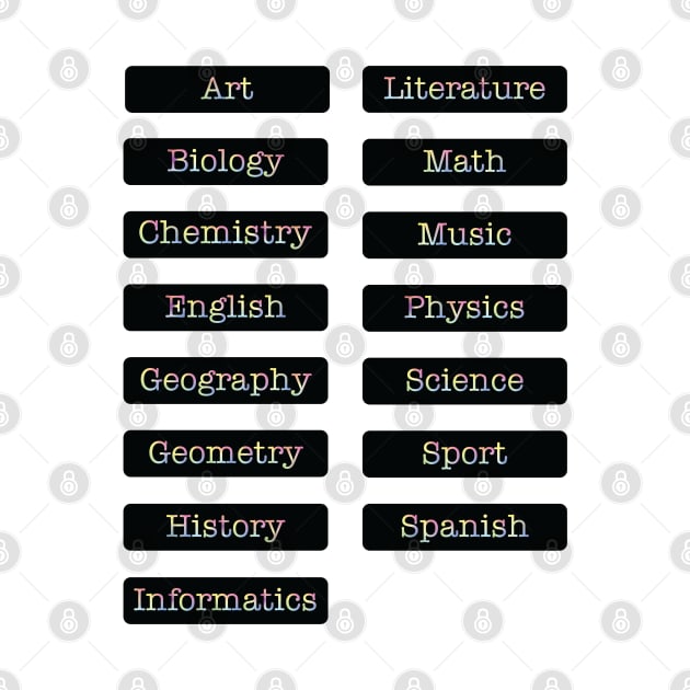 Subject Labels by ScienceCorner