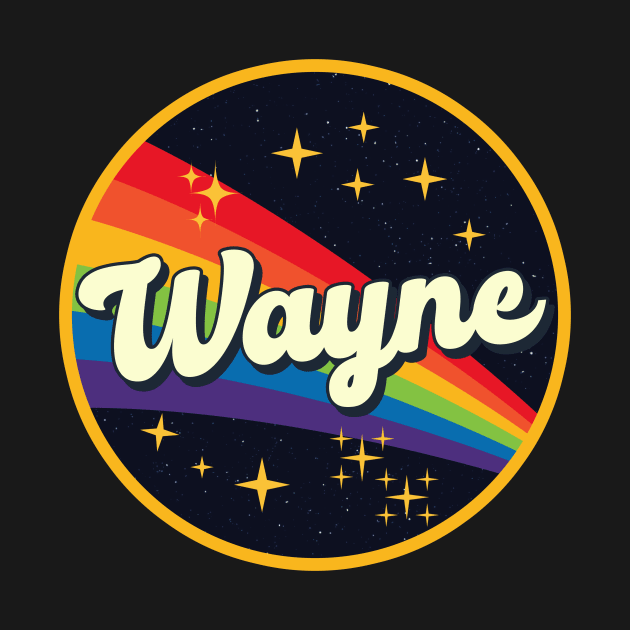 Wayne // Rainbow In Space Vintage Style by LMW Art