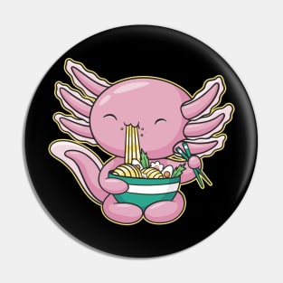 Cute Axolotl Eating Ramen Pin