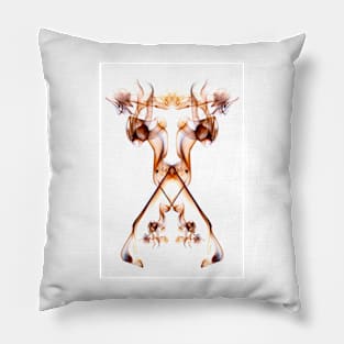 Unique and organic Smoke Art Abstract design A cow breathing out another cow? Pillow