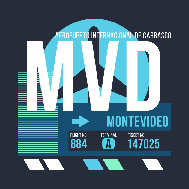 Montevideo (MVD) Airport // Sunset Baggage Tag by Now Boarding