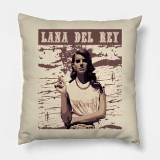 Lana Del Rey //  Brown vintage Pillow