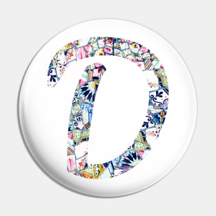 Gaudi Mosaic Letter D Pin