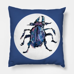 Watercolor Beetle Pillow