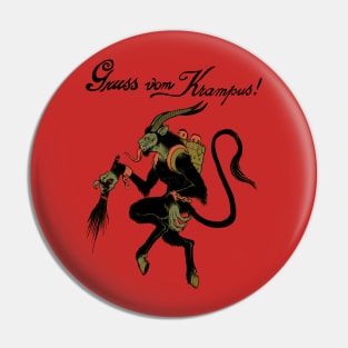 Vintage Krampus Illustration Pin