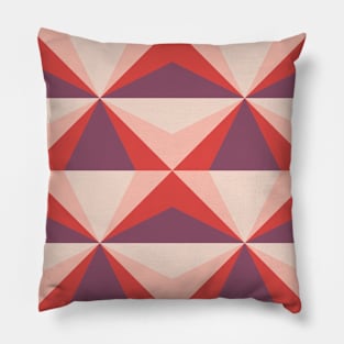 Vintage Geometric Red Star Pattern Pillow