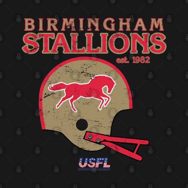 Distressed Birmingham Stallions Helmet by Tee Arcade