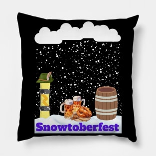 Oktoberfest Pun for snowboarder Pillow