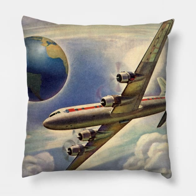 Vintage Airplane Pillow by MasterpieceCafe